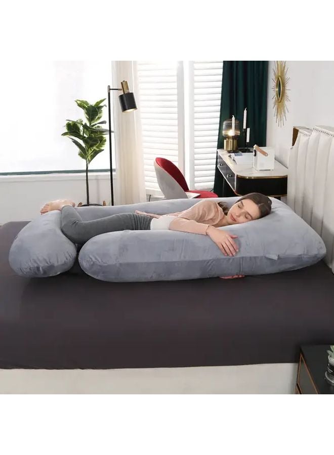 J Shaped Full Body Maternity Pillow 57 Inch for Sleeping with Removable Cover - Image 5